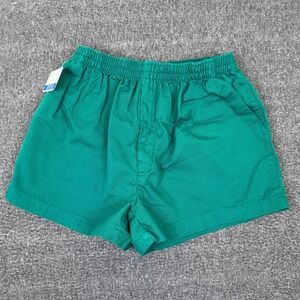 Vintage Lands End Cotton Twill Shorts Mens Large Green Above Knee Run Deadstock